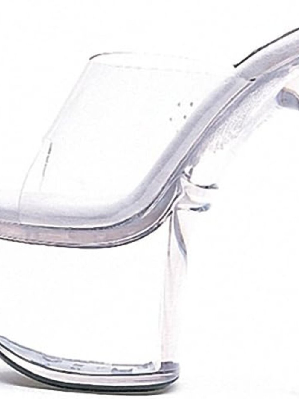 Women's 7 Inch Heel Mule (Clear;6)